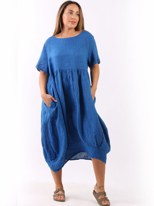 Linen Quirky Lagenlook Midi Swing Dress