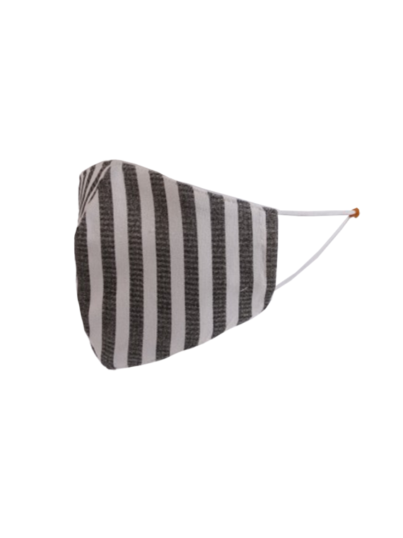 Cotton Stripe Print 2 Layered Face Mask (PACK OF 5)
