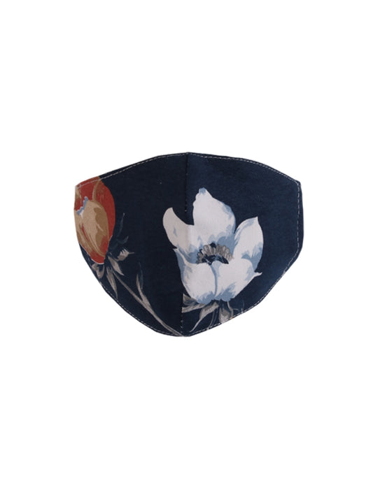 Cotton Denim Tulip Print Face Mask (PACK OF 5)