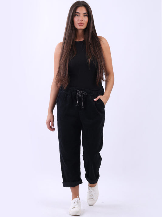 Italian Solid Cotton Corduroy Trouser